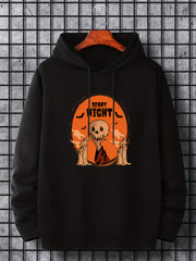 Cartoon Skull Graphic Hoodie Halloween Style Hooded Shirt