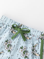 Baby Girls Floral Print Elastic Waist Shorts for Summer