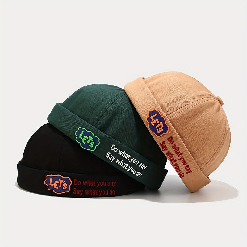 Alphabet Pattern Beanie Hat Hip hop Hat Melon Skin Hat