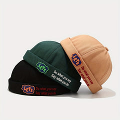 Alphabet Pattern Beanie Hat Hip hop Hat Melon Skin Hat