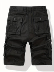 Men's Cotton Cargo Shorts with Drawstring - Summer Outdoor Wear