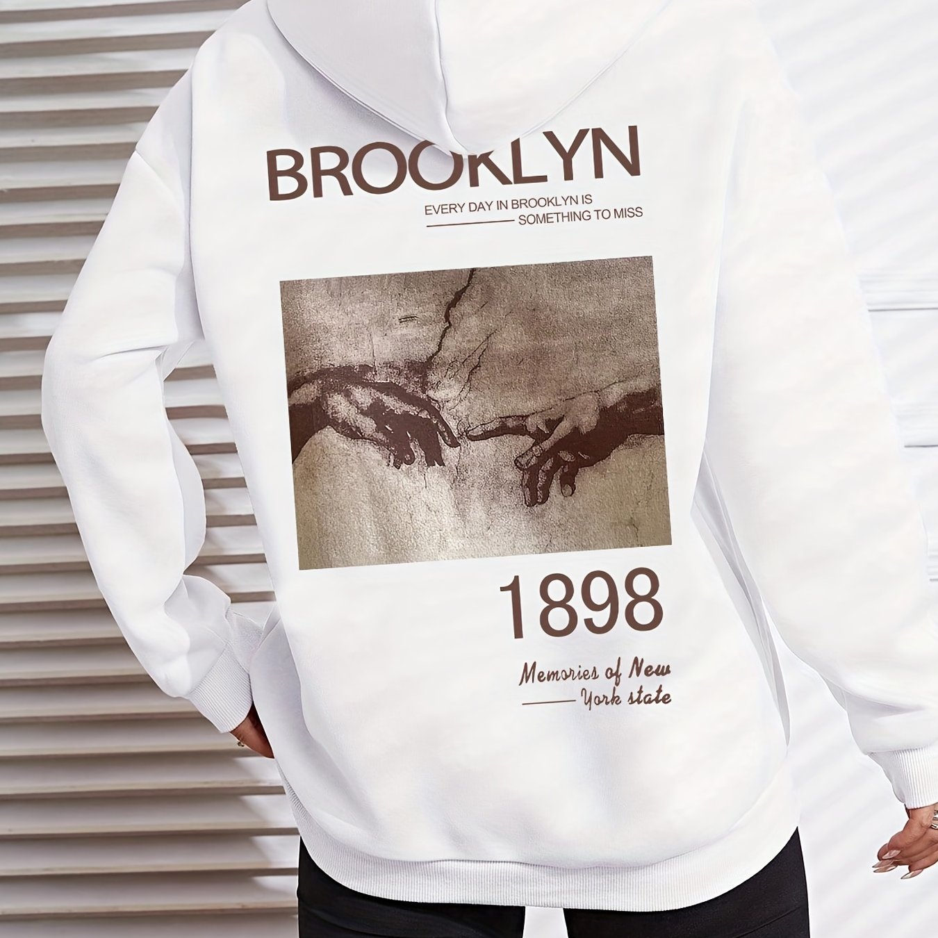 Graphic Print Kangaroo Pocket Hoodie Long Sleeve Hoodies