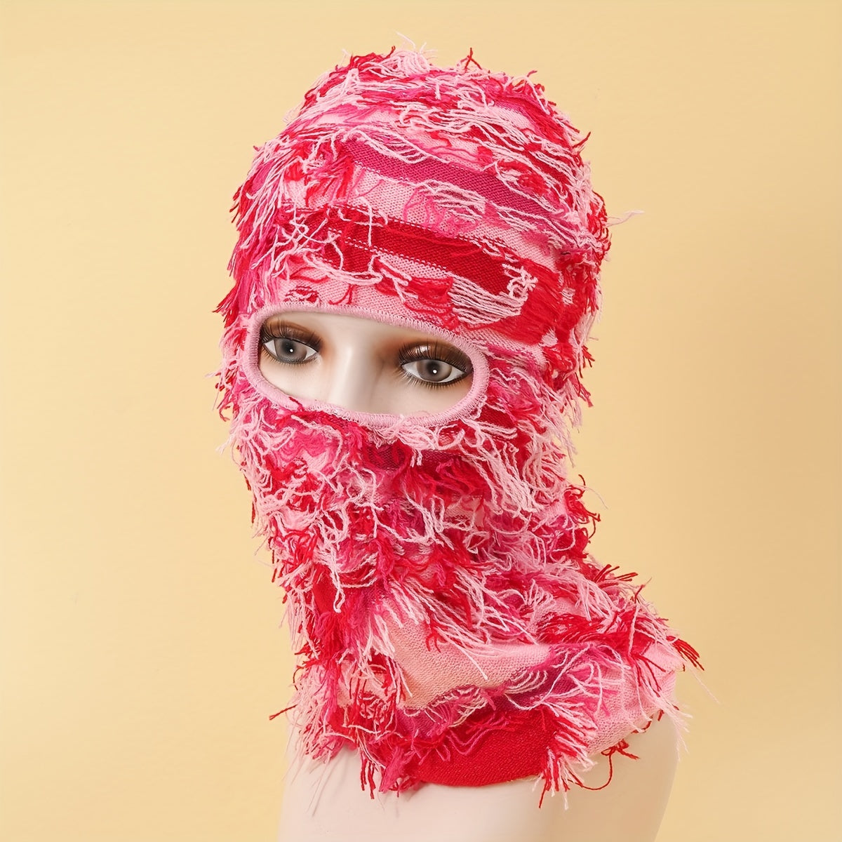 Camouflage Tassel Ski Mask Balaclava Unisex Anime Knit Hat Hip Hop