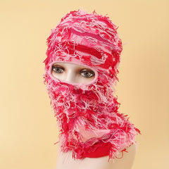 Camouflage Tassel Ski Mask Balaclava Unisex Anime Knit Hat Hip Hop