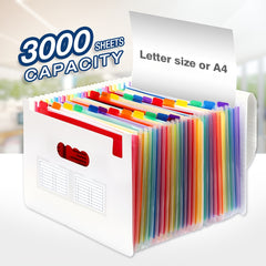 Accordion File Folder with Blank Labels, File Organizer
