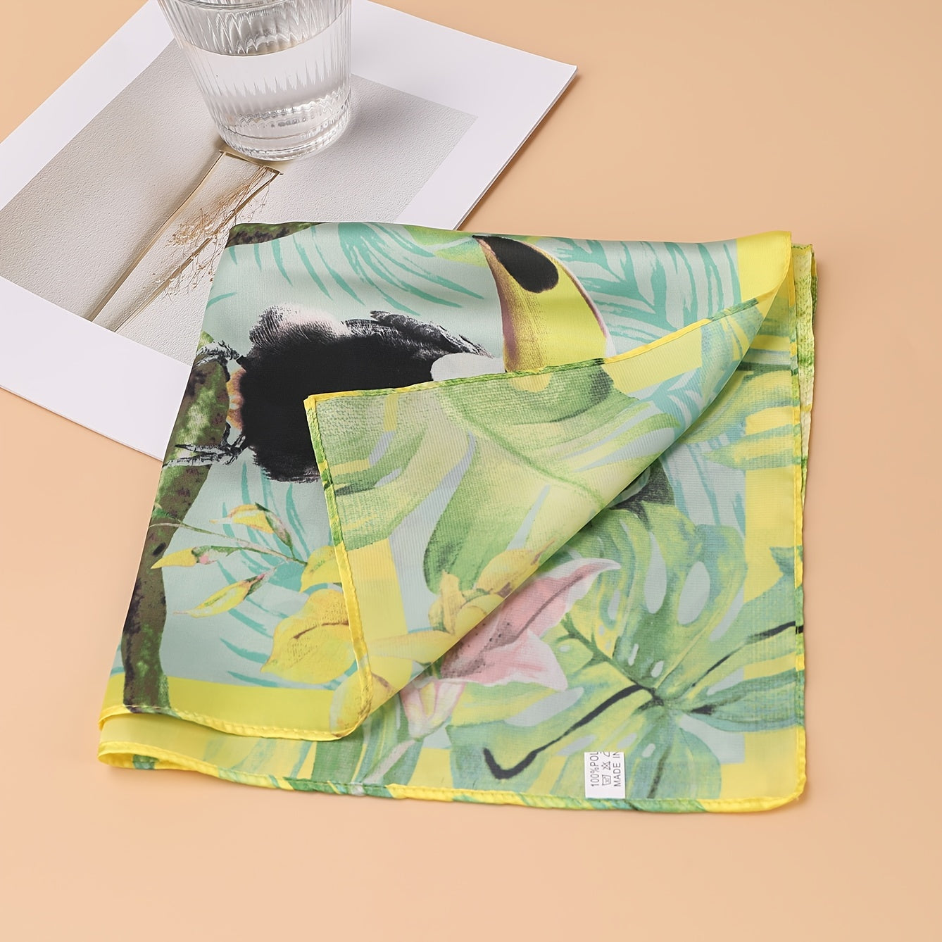 Ladies Parrot Print Bandana Silk Square Scarf Neckerchief Accessory