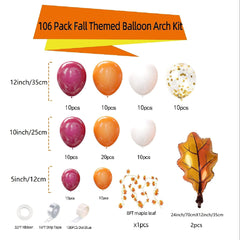 Thanksgiving Balloon Set with Maple Foil Balloons and Leaf Garland