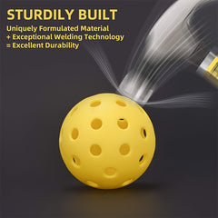 6pcs Outdoor Pickleball Ball Set with 40 Holes 74mm Balls & Bag