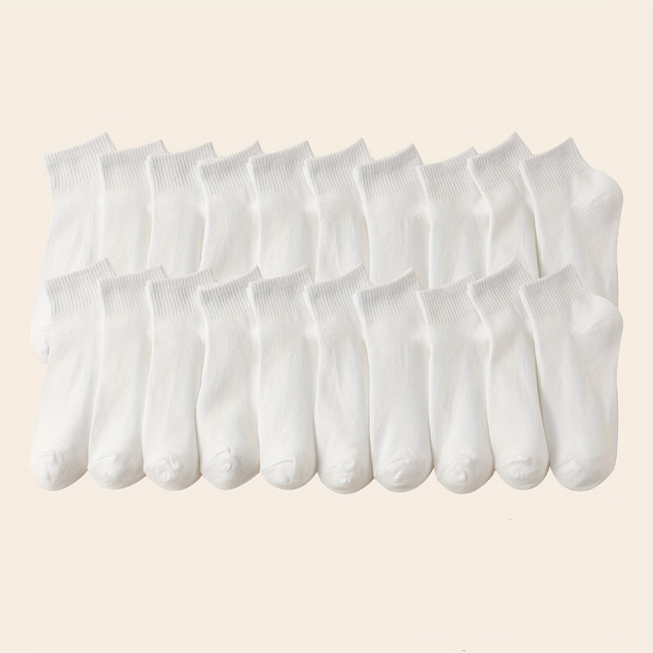 20 Pairs Solid Sports Socks - Women's Comfy & Breathable Stockings