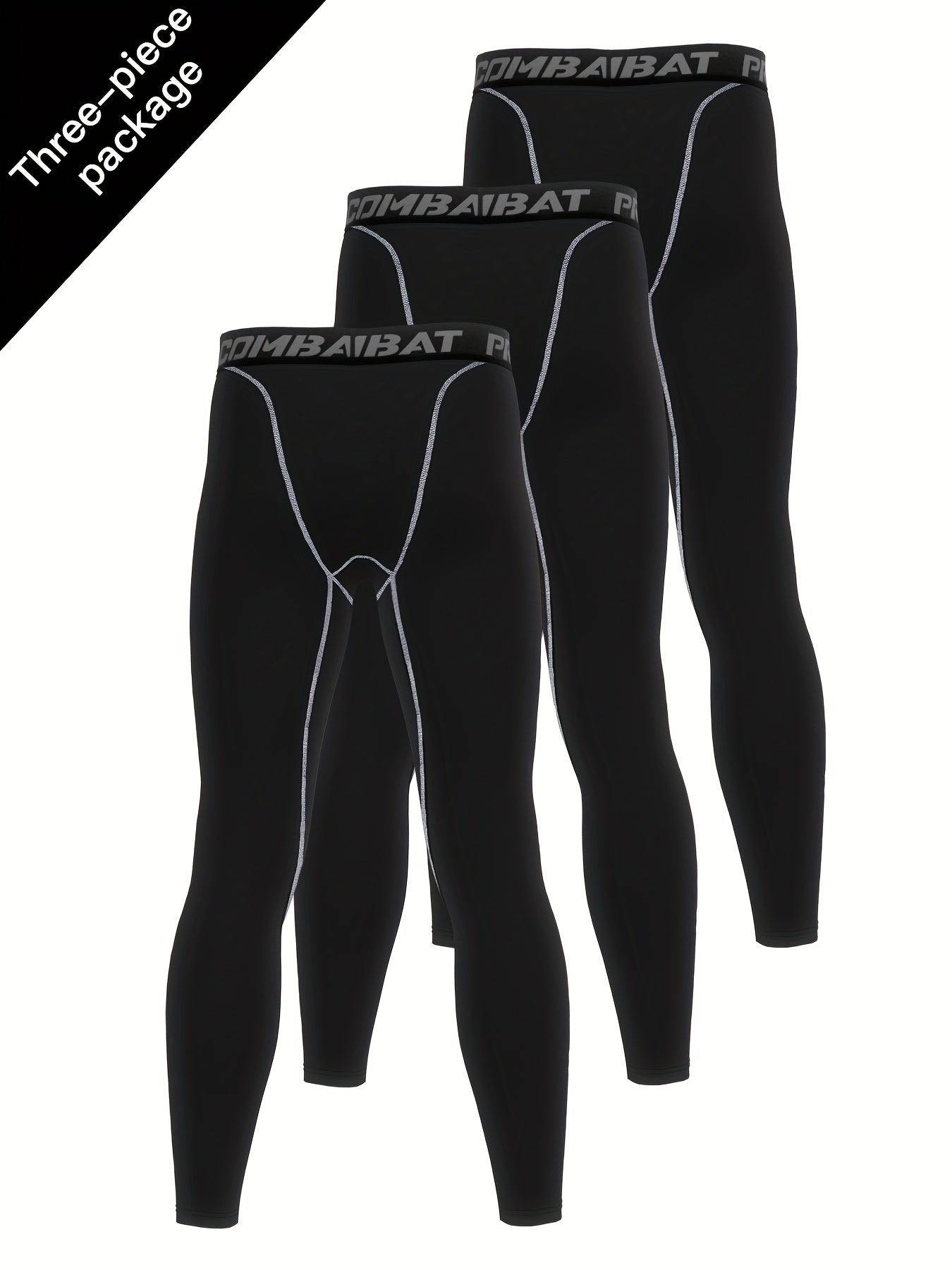 Men's 3pcs Leggings Active Sports Compression Pants