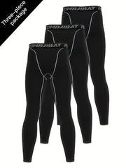 Men's 3pcs Leggings Active Sports Compression Pants