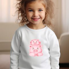 Piggy Print Crew Neck Sweatshirt for Boys Girls