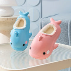 Cartoon Plus Fleece House Shoes Non Slip Soft Bottom for Boys and Girls