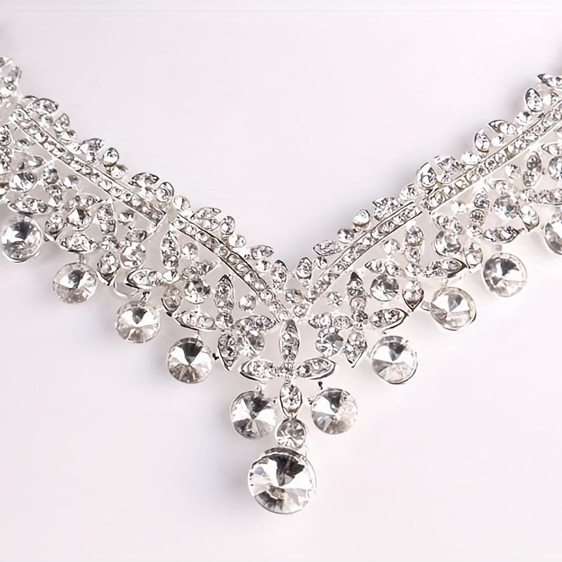 3pcs Crystal Bridal Crown Set Wedding Accessories