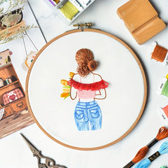 DIY Embroidery Material Bag Embroidery Kit Hanging Painting Decorative