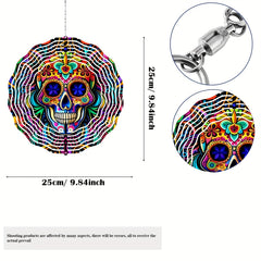 1pc Skeleton 3D Wind Spinner Halloween Outdoor Hanging Spinner Art