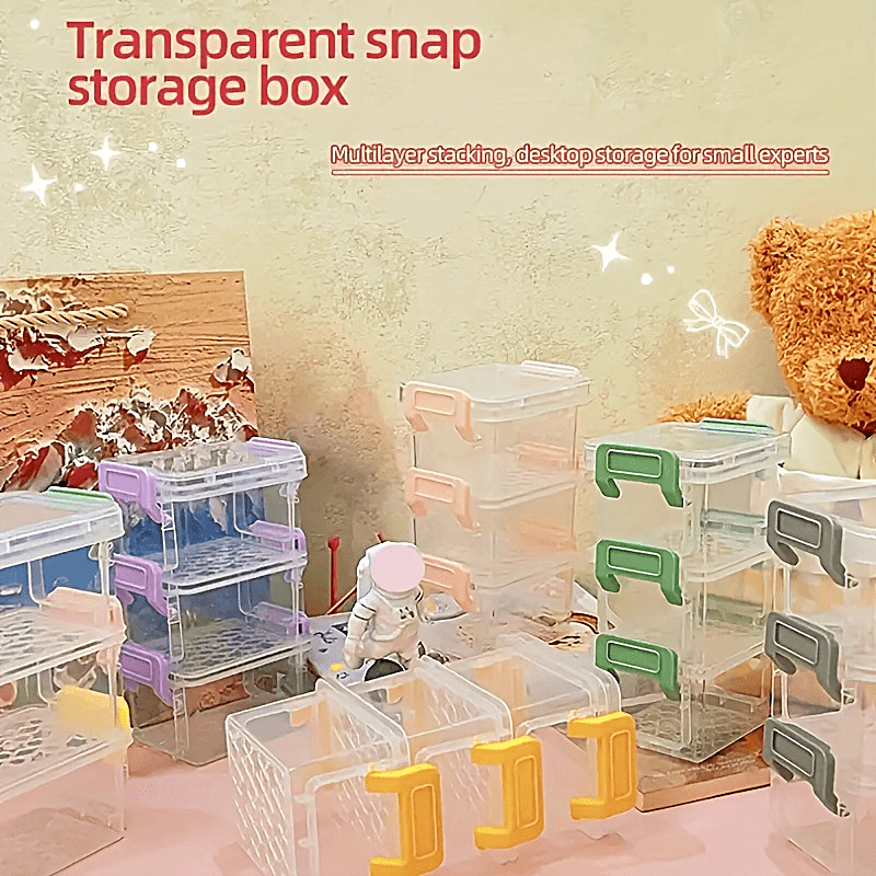6pcs Small Storage Case Mini Plastic Container Colorful Bead Storage Box
