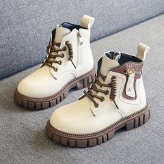 Boys Ankle Lace Up Non Slip Boots Lightweight for Indoor Outdoor Travel