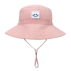 Baby Girls Wide Brim Bucket Hat with Drawstrings for Sun Protection