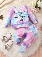 Toddler Girls Tie Dye Long Sleeve T Shirt & Pants Set