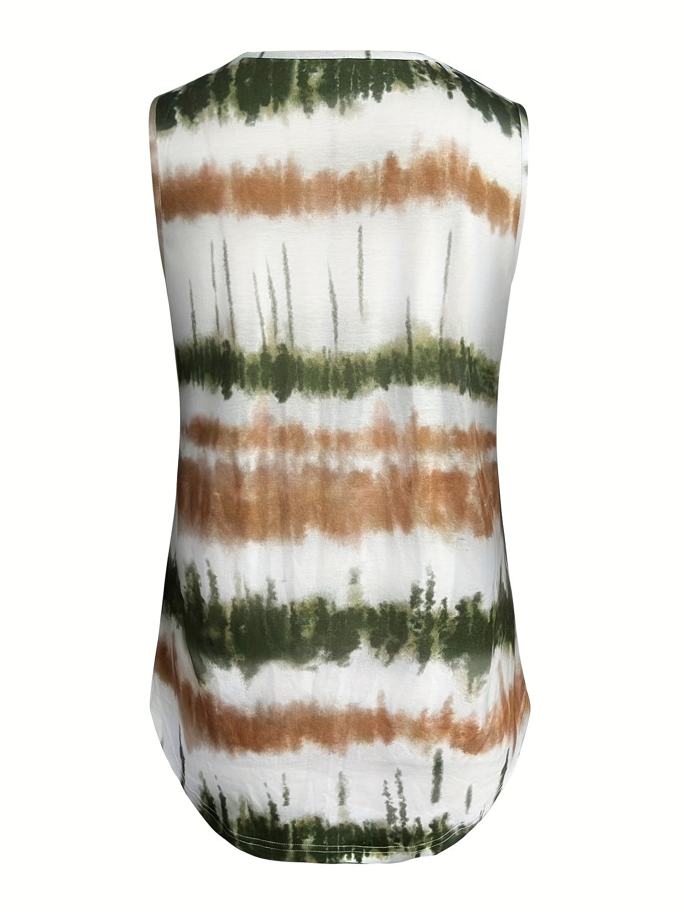 Tie Dye Striped Square Neck Tank Top Summer Sleeveless Casual Tank