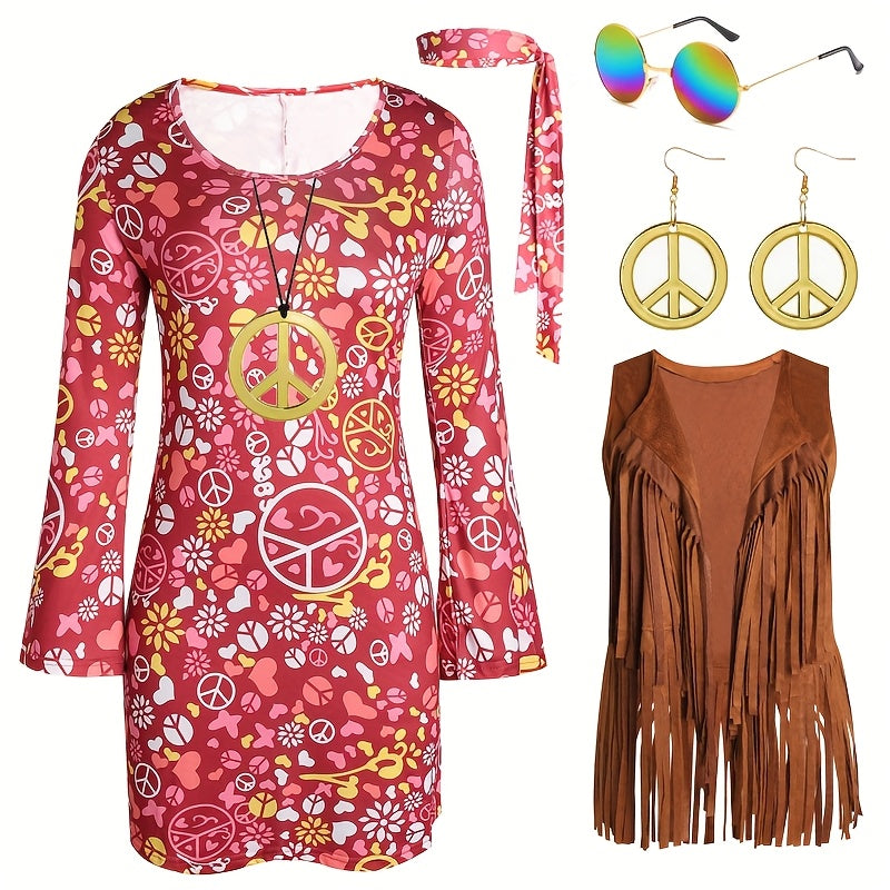 70s 80s Retro Disco Costume 6pcs Set