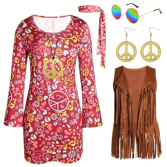 70s 80s Retro Disco Costume 6pcs Set
