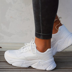 Women's Chunky Platform Sneakers Lace Up Casual Walking Shoes
