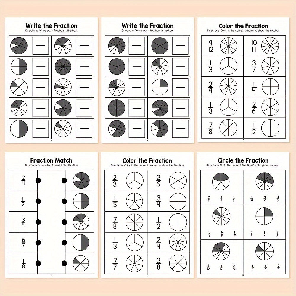 LACHILLY Math Workbooks: Fractions Learning Fun