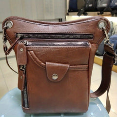 Outdoor Sports Cowhide Leather Waist Bag Leg Bag