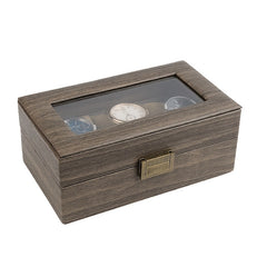 3 Tier Watch Gift Storage Box Hinged Wood Grain Crafts Watch Box