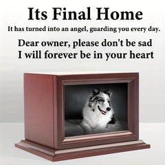 Custom Wood Pet Cremation Urn with Photo - Memorialize Your Beloved Dog or Cat