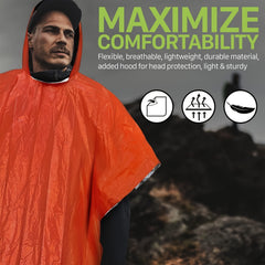 4pcs Emergency Rain Poncho Retains 90 Body Heat Reusable Raincoat