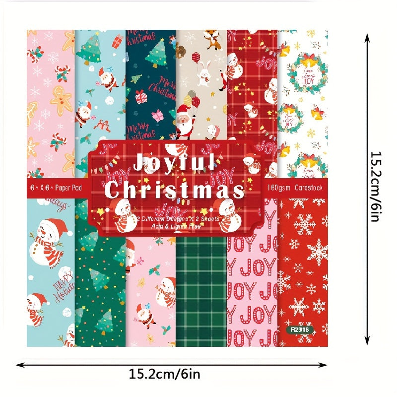 DIY Album Scrapbook Paper 6 inch Christmas Theme Background