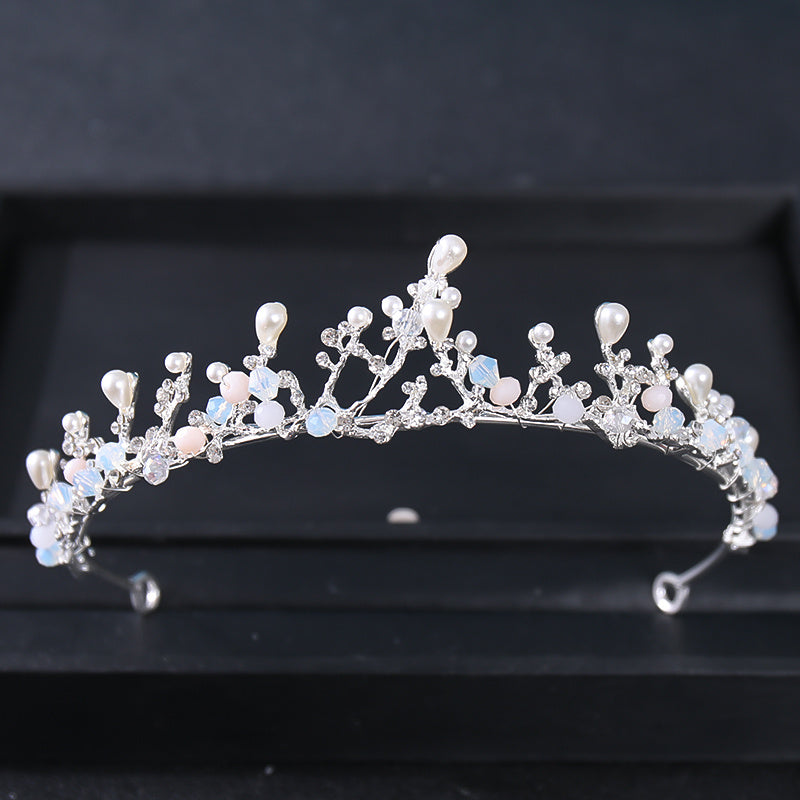 Flower Girl Pearl Headband Crystal Wedding Tiara Hair Piece