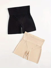 2 Pcs High Waist Boy Short Panties Seamless Elastic Tummy Control Shorts Women's