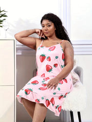 Strawberry Print Cami Sleep Dress