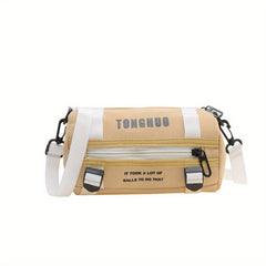 Casual Cylindrical Bag For Boys Outdoor Camping Hiking Travel Crossbody Bag