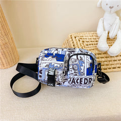 Kids Bear Print Zipper Messenger Bag Coin Purse Wallet Crossbody Bag