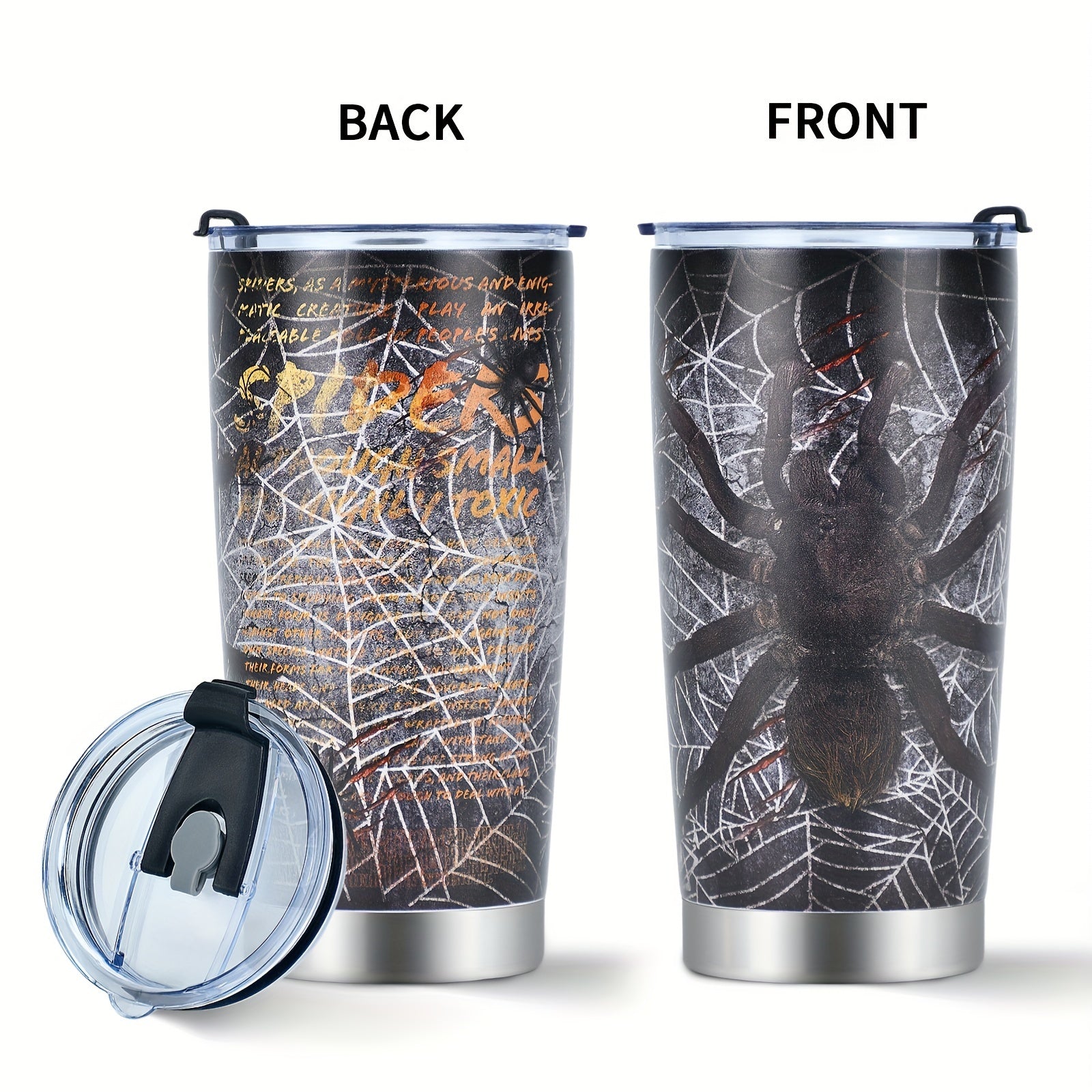 20oz Spider Pattern Stainless Steel Tumbler Cup