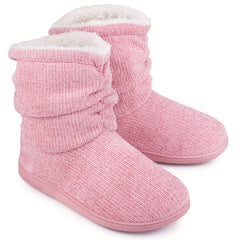 Women's Plush Fleece Short Boots Cozy Knit Booties