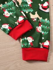 2pcs Christmas Style Kid's Pajamas Set Santa Elk Pattern Loungewear