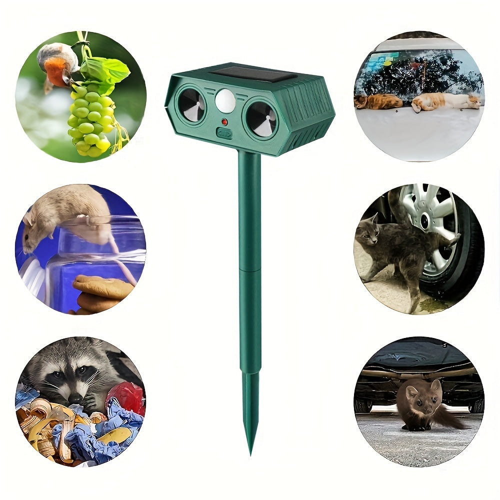 Ultrasonic Solar Cat Repellent Mouse Mole Repellent for Lawn Garden Yard