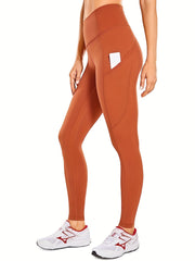 Sports Leggings High Waist Stretchy Yoga Pants With Phone Pockets