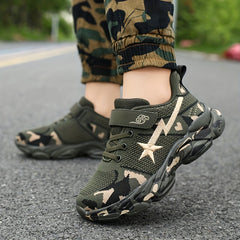 Boy's Camo Military Style Sneakers Comfy Soft Sole Shoes