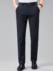 Men's Formal Solid Stretch Dress Pants Business Wear Spring Summer