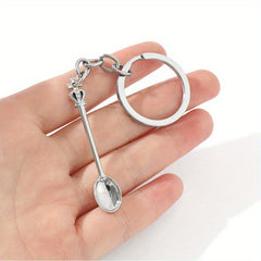 Mini Crown Keychain Tea Spoon Pendant Keyring