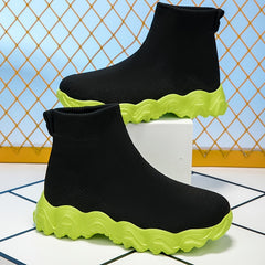 Kids' Woven Knit Slip-On Sneakers for Outdoor Activities