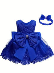 Bowknot Sleeveless Lace Princess Dress for Babies Toddlers