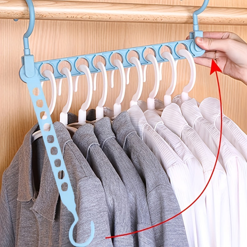 2pcs Nine Holes Magic Clothes Hanger Multifunctional Wardrobe Storage Hanger